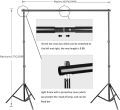 Photo Video Studio 10 Ft Adjustable Background Stand Backdrop Support System Kit with Photography Background Holder Carry Bag. 