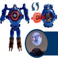 Disney Frozen Avengers Deformation Electronic Watch Boy girl Toy Cartoon Captain America spiderman Transformed Robot child Watch. 