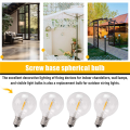 6Pcs G40 Led Replacement Light Bulbs, E12 Screw Base Shatterproof LED Globe Bulbs for Solar String Lights Warm White. 