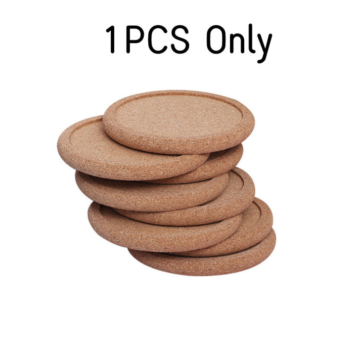 1Pcs Round Cork Coasters Set Coffee Cup Mat Drink Tea Pad Placemats Heat Insulation Pot Holder Mats For Table Mats Decor Kitchen Supplies