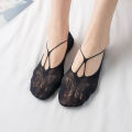 1/5pairs New Fashion Women's Shallow Mouth Mesh Butterfly Round Head Invisible Stockings High Heels Slippers Breathable Short Socks. 