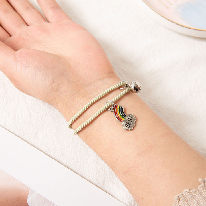 2pcs/set%20Rainbow%20Bracelet%20Korean%20Style%20Best%20Friends%20Bracelet%20Friendship%20Jewelry%20Fashion%20Birthday%20Gift%20Bracelet%20Rainbow%20Woven%20Suction%20Couple%20Bracelet%20Bell%20As%20a%20Gift%20For%20Best%20Friend%20Small%20And%20Fresh%20Student%20Bracelet%20Female%20Magnetic%20Suction%20Small%20Rubber%20Band%20-%20Image%202