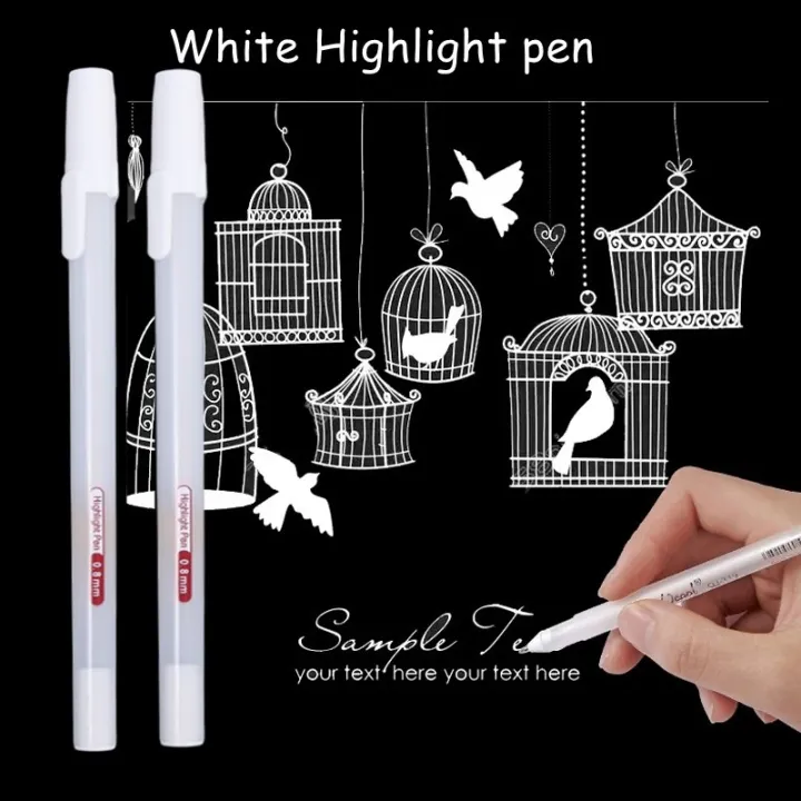 1PC%200.8mm%20Creative%20White%20Ink%20Gel%20Pen%20Highlight%20Marker%20Pens%20Fine%20Tip%20for%20Student%20Stationery%20Drawing%20Art%20Writing%20School%20Supplies%20-%20Image%202