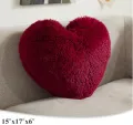 15"x17" Lovely  Heart Pillow, Fluffy Heart Shaped Pillow with Insert, Furry Fuzzy Sweet Love Pillow Gift for Girls/Women/Lovers/Friends. 