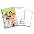 Cute stationeries pack based on BTS theme with 2 nos spiral notebooks and 2 nos sticker sheets with cute fancy pen perfect gift bundle for BTS lovers. 