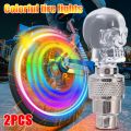 2Pcs Skull Motion Sensor Motorcycles LED Valve Caps / Car Bike Wheel Tire Dust-Proof Valve Cap Cycling Accessories. 