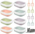 Large Cat Litter Tray with Scoop Open Top Cat Litter Box High Sided Anti Splashing Sturdy Easy to Clean Open Air Kitty Litter Box Cat Toilet for Kittens Cats Pet Supplies Poop Tray Pet Shit Tray Cat Pooper Tray Pet Poop Box Pet Pooper Box Kittens. 