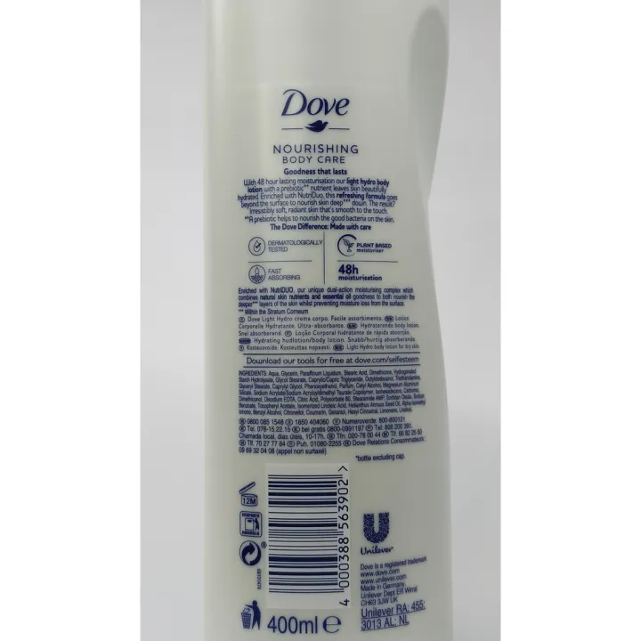 DOVE%20Nourishing%20Body%20Care%20Light%20Hydro%20or%20LIGHT%20CARE%20Body%20Lotion%20Dlhr%20Refreshing%2048H%20for%20Normal%20Skin%20400ml%20-%20Image%209