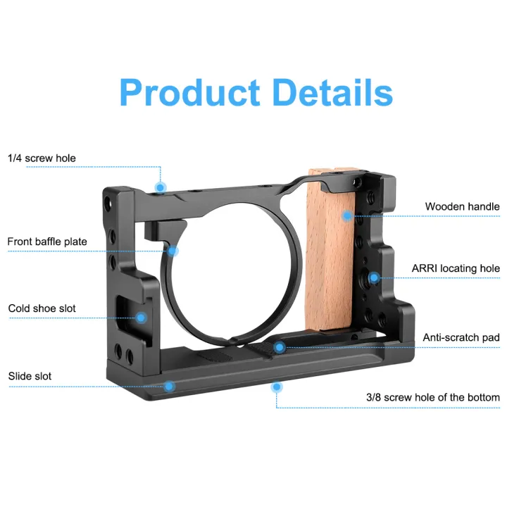 PULUZ%20Light%20and%20Durable%20Video%20Camera%20Cage%20Stabilizer%20Mount%20With%20International%20Universal%20Quick-release%20Plate%20and%20Cold%20Shoe%20Jack%20for%20Sony%20RX100%20VI%20/%20VII%20-%20Image%205