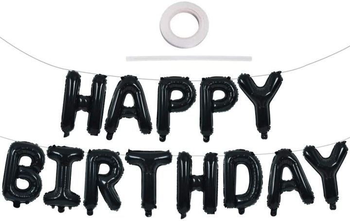 Black%20Happy%20Birthday%20Decoration%20Kit%20-%20Black%20Happy%20Birthday%20Foil%20Banner,%2020%20Black%20Latex%20Balloon%20And%2020%20White%20Latex%20Balloons%20-%2041Pcs%20-%20Image%204