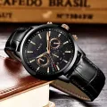 Stainless Steel / Leather Band Luxury Men Watch Quartz Analog Business Chain Casual Wrist Dial LIGEx Watches For Boys Gents TecZone LK. 