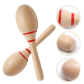 8Inch Hand Percussion Rattles Beech Wood Rumba Shakers Maracas Musical Instruments Latin Musical Instrument for Games Party Favors. 