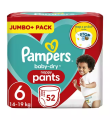 Pampers Baby-Dry Nappy Pants Size 6, 52 Nappies, 15+kg, Jumbo+ Pack. 
