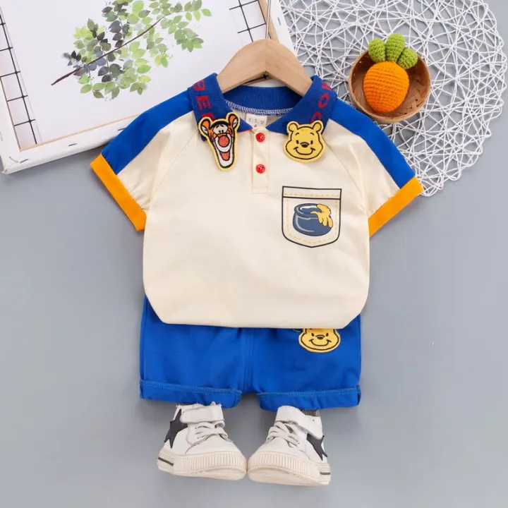 Boys'%20summer%20clothes%20new%20cotton%20children's%20clothes%20summer%20Pooh%20bear%20Tigger%20T-shirt%20+%20fashion%20shorts%200~5%20years%20old%20baby%20suit%20-%20Image%203