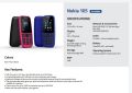 NOKIA 105 (DUAL SIM) 4th Edition With 1 Year Warranty By Nokia. 