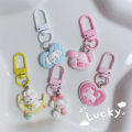 Cute Animal Mini Keychain Lovely Pig Rabbit Cat Dog Keyring For Women Girl Kids Bag Car Earphone Case Hanging Decoration Charms ANLAN. 