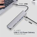 MZX 7in1 Dock Station 4K 30Hz 60Hz HDMI-Compatible USB Hub Multi-hub Type C Tipo Adapter Splitter 3 0 Docking Laptop Accessories. 