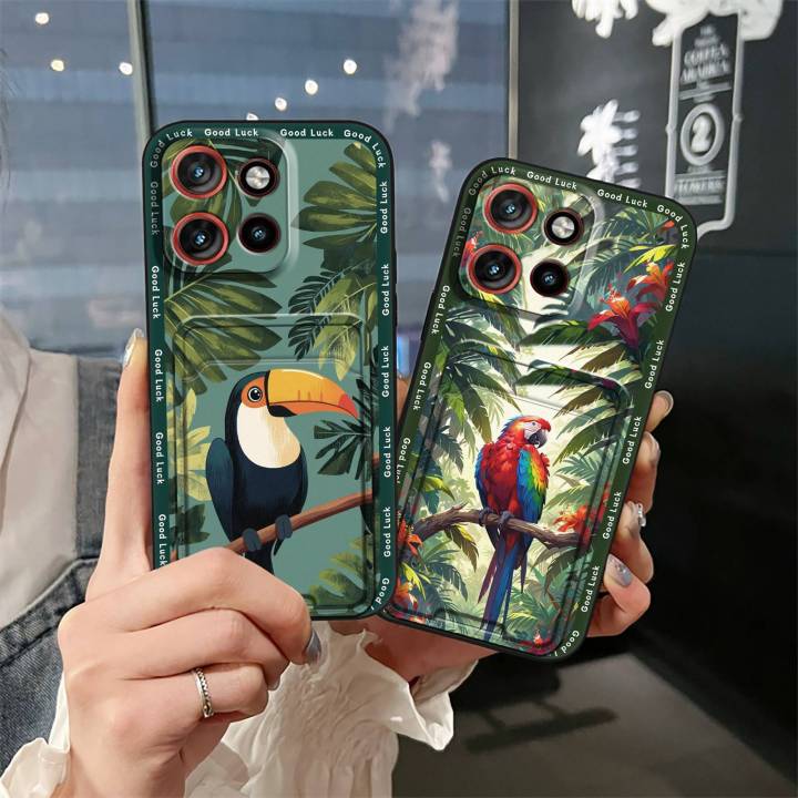 TPU Card slot Phone Case For MOTO G56 5G Cover Cartoon protective Card bag Anti-knock Durable Anti-dust Shockproof Cute