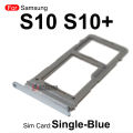 Black Blue Silver Single + Dual Sim Tray MicroSD SIM Card Slot For Samsung Galaxy S10 Plus S10+ S10E Replacement Part. 