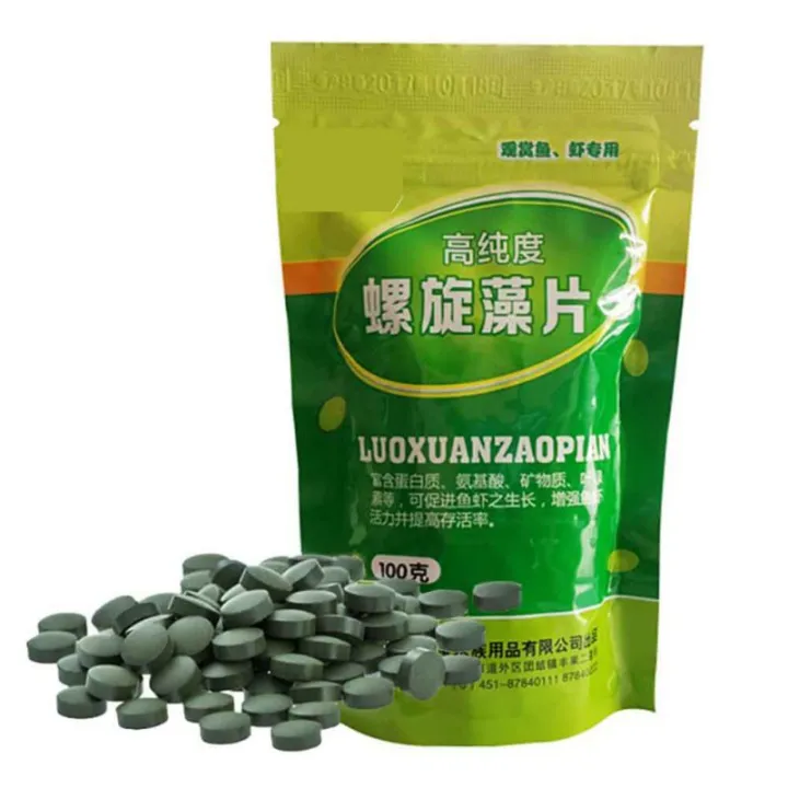 100g Fish Healthy Food Spirulina Natural Plant Tablets Feed Algae Food Wafer Protein Pet Feed Supplies