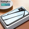 Casinglee For OPPO F21 Pro case Glass silicon Full Protection Tempered Glass Back cover Casing hp for OPPO Reno7 4G Phone cases. 
