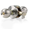 Stainless Steel Round Ball Privacy Door Knob Set Bathroom Handle Lock With Key For Home Door. 