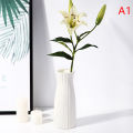 1PC Plastic Vase For Decoration White Imitation Ceramic Flower Pot Plants Basket Nordic Wedding Decorative Dining Table Bedroom. 