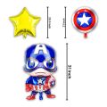 5 Pcs Captain America Foil Balloon Pack - Themed Birthday Party Balloons for Kids - Party Decorations Super Heo Avengers Captain America Design. 