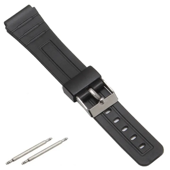 Watch%20Band%20Replacement%20Strap%20For%20Casio%20F-91W%2018mm%20Black%20Resin%20Plastic%20Wrist%20Watchstrap%20with%20Pins%20Metal%20Buckle%20F91%20F91W%20-%20Image%203