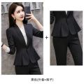 Black Suit Set Women's Spring and Autumn Temperament Office Wear Women's Suit Work Clothes High-End Interview Formal Wear Manager Work Clothes. 