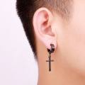 【ZOSR】Earings for men hikaw for boys Unisex Non-Piercing Earring Cross Clip Earring Men Ear Cuff Fashion Jewelry Fake Earring. 