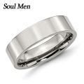 Soul Men 6mm Polish Flat 316L Stainless Steel Rings Male Female Wedding Engagement Band Classic Style Big Size 5 to 15. 