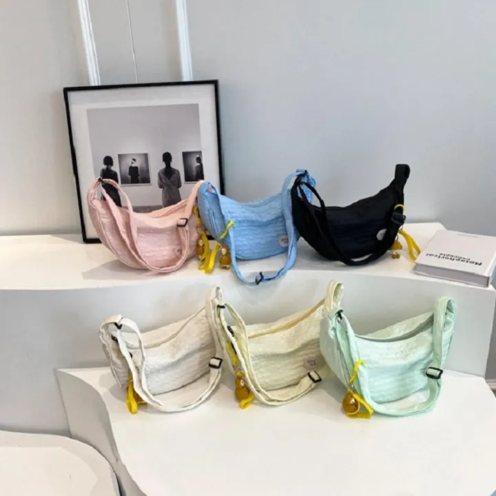 Nylon%20Chest%20Bag%202024%20Collection%20Casual%20Crossbody%20Bag%20Half%20Moon%20Women's%20Hobo%20Bag%20for%20Travel%20Shopping%20Urban%20Lifestyle%20Trendy%20Accessory%20Daily%20Carry%20-%20Image%202