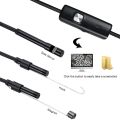 USB Cable Mini Rigid Inspection Camera Snake Tube IP67 Waterproof Endoscope Borescope with 6 LED for Android Phone PC. 