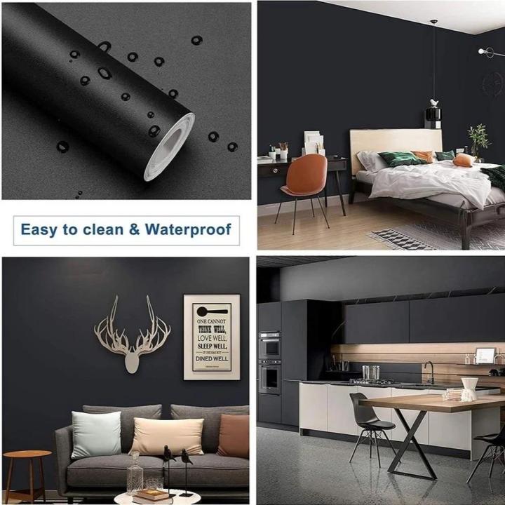 80/90%20Width%20Self-adhesive%20Film%20Black%20Matt%20Thickened%20Sticker%20Furniture%20Kitchen%20for%20Cupboards%20Tables%20Wall%20DIY%20Renovation%20Wallpaper%20-%20Image%202