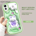 Hontinga for Samsung A04E Back Cover Cartoon Cute 3D Print Soft Wavy Phone Case Fashion Square Shockproof Silicone Cover. 