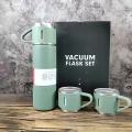 Stainless Steel Vacuum Flask and Flask Set 3 Steel Cups. 