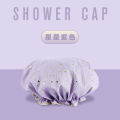 Double-layer shower cap waterproof shower cap household women's summer shower cap children's hair cover kitchen oil fume mask special.. 