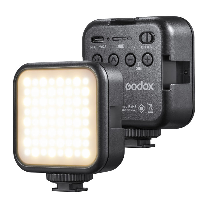 Godox LITEMONS LED6Bi Bi-color Temperature LED Video Light Recharge-able Mini Fill-in Light 3200K-6500K Dimmable Support Magne-tic Adsorption with 3 Cold Shoe Mounts for Vlog Live Streaming Product Photography