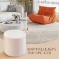 Soft Ottoman Pouf - Comfort Foam Foot Rest White. 