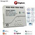Tuya Zigbee Relay 4ch Smart Home Switch Module App Remote Control Wireless Rf 433 4 Channel Relay For Zigbee Gateway Hub. 