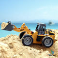 RC Car Bulldozer wheel loader 6 Channels HUINA 1520 Construction vehicle machine Heavy Equipment  Remote Control 1:18 Bulldozer Remote Control RC Cars Off-Road Vehicle Toy Hobby play outdoor. 