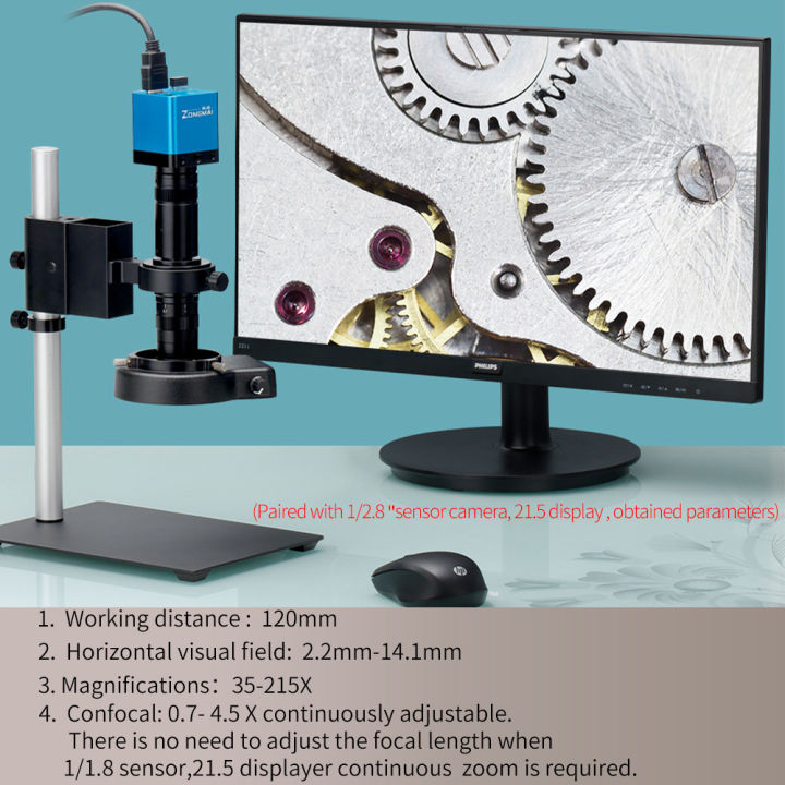 ZONGMAI%20Industrial%20Video%20Microscope%20Camera%20C-Mount%20Type%20Interface%20Confocal%20Adjustable%20Magnification%200.7X-4.5X%20Optical%20Zoom%20Lens%20-%20Image%205