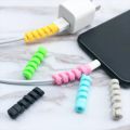 4Pcs Spiral Cable Protector Office Earphone Cable Set Desk Organizer Wire Data Line Winder Wrap Cable Accessories. 