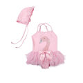 bellylady 2pcs/set ldren suit irl One-piece Swan Cotton Dress suit + ing Cap. 