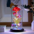 LED Galaxy Forever Rose Flower in Glass Dome Gift for Valentine's Day Girlfriend. 