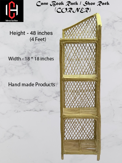 Cane Book Rack Book Rack / Shoe Rack for Corner /Book Shelf / Multi Purpose Storage ...