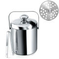 Double-Walled Ice Bucket with Lid, Stainless Steel, 1.3 Liter. 