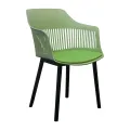 AIRY DESIGN OPEN WEAVE BACKREST DINING CHAIR - DARK BLUE. 
