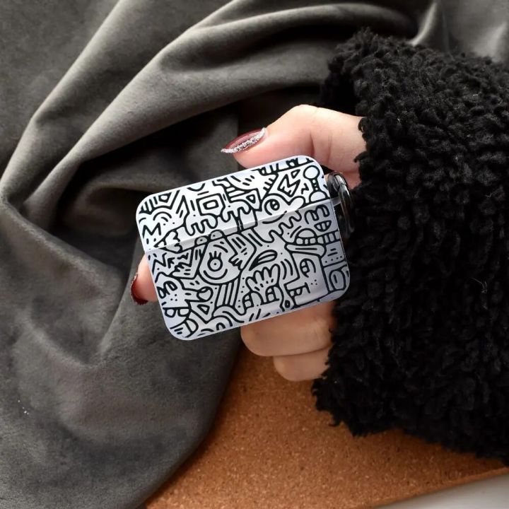 NEW Case for Apple AirPods 1 2 Pro 3rd Generation Case Creative Paint with Ring Strap Fundas Earpods Cover for AirPods Pro 3 Case